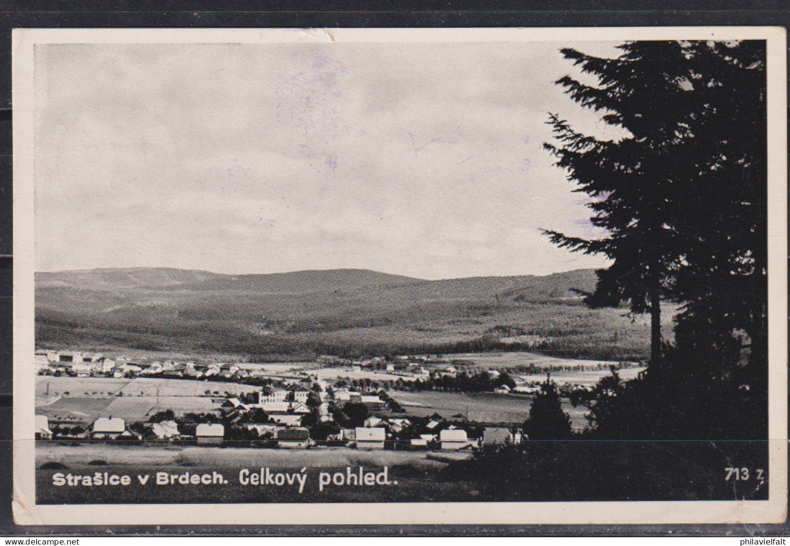 Besetzung II.WK "Durch Deutsche Dienstpost Böhmen=Mähren " Fotokarte Strasice V Brdech " Von Prag 1940 - Brieven En Documenten