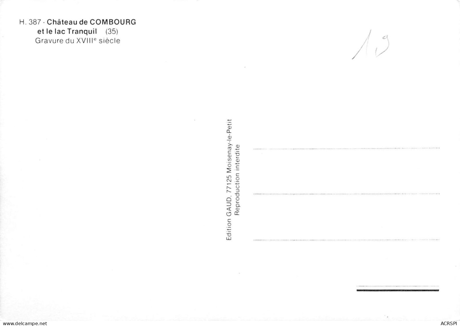 COMBOURG Prés SAN MALO Le Chateau Le Lac Tranquil  46 (scan Recto-verso)KEVREN2Vic - Combourg