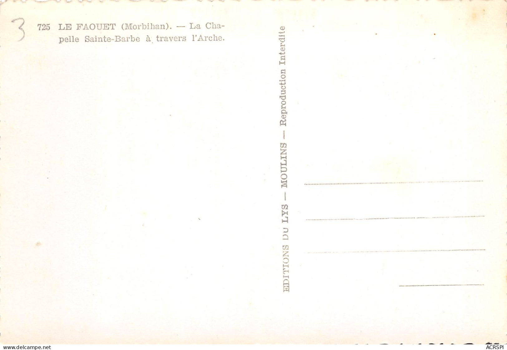 LE FAOUET  La Chapelle  14 (scan Recto-verso)KEVREN4Und - Le Faouet