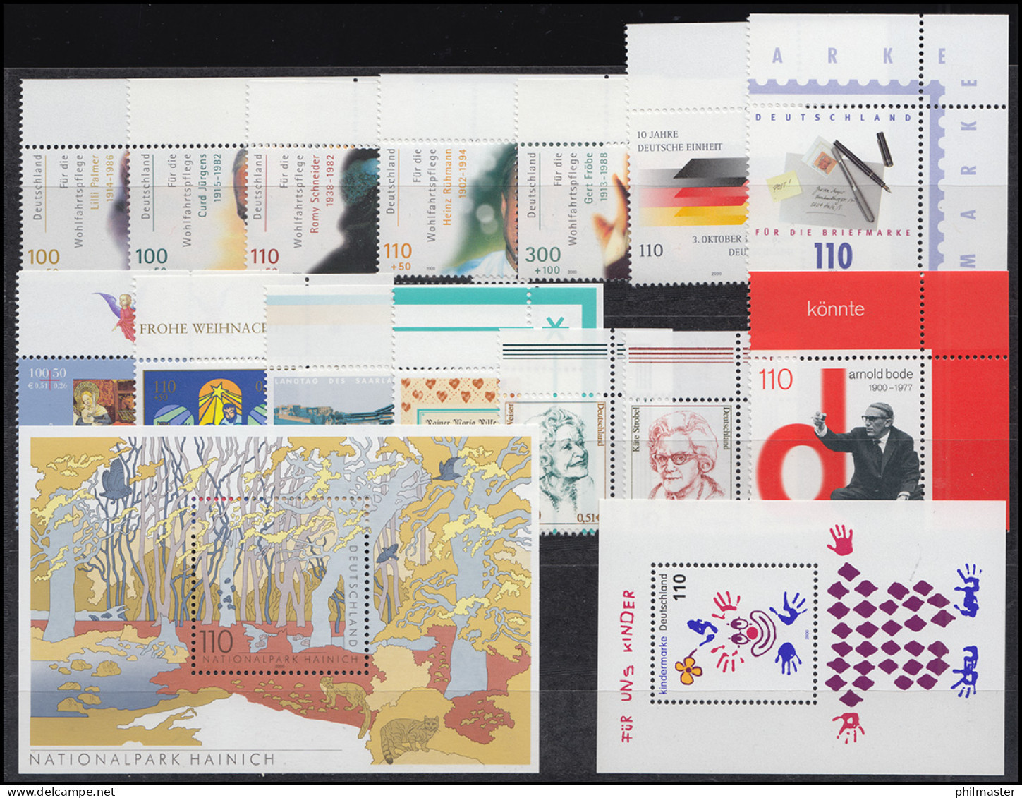 2087-2155 Bund-Jahrgang 2000 Kpl. Ecken Oben Rechts ** Postfrisch - Annual Collections