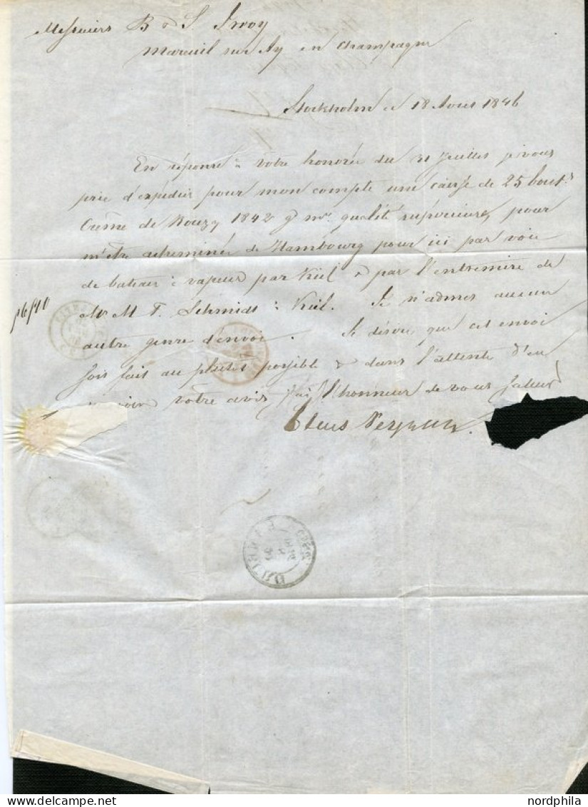 THURN Und TAXIS Thurn Und Taxis 1846, Vorphilabrief Geschrieben In Stockholm, Schweden Am 18.August 1846, Mit Courier Na - Precursores
