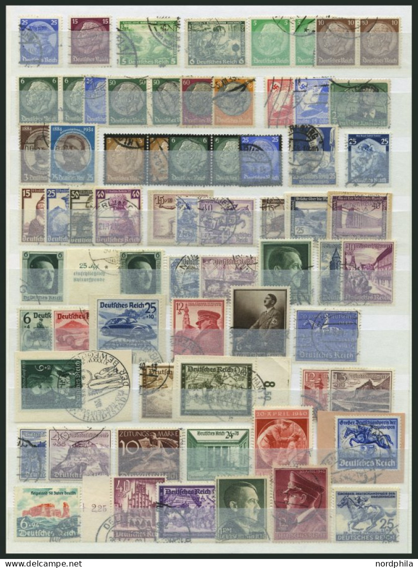 LOTS O, 1924-43, Gestempelte Partie Verschiedener Werte, Feinst/Pracht, Mi. 1450.- - Usati