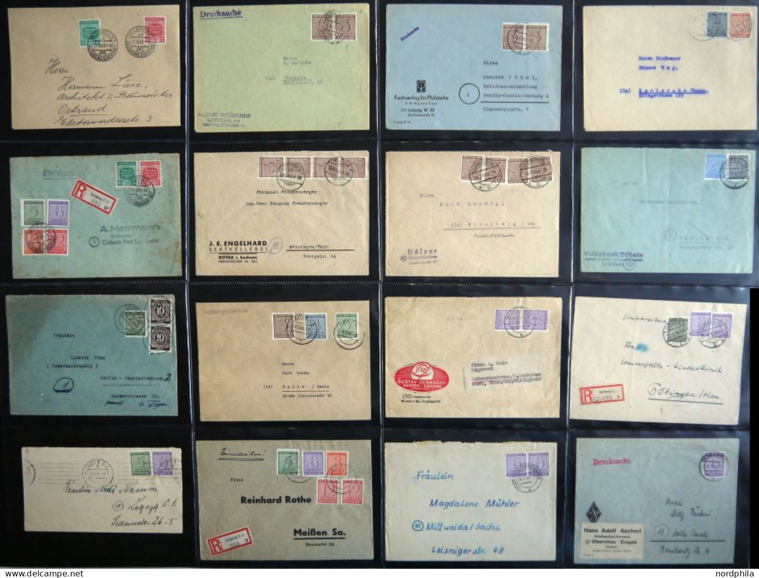 WEST-SACHSEN interessante Briefsammlung von 135 verschiedenen Belegen, dabei gute mittlere Frankaturen, bessere Abstempe