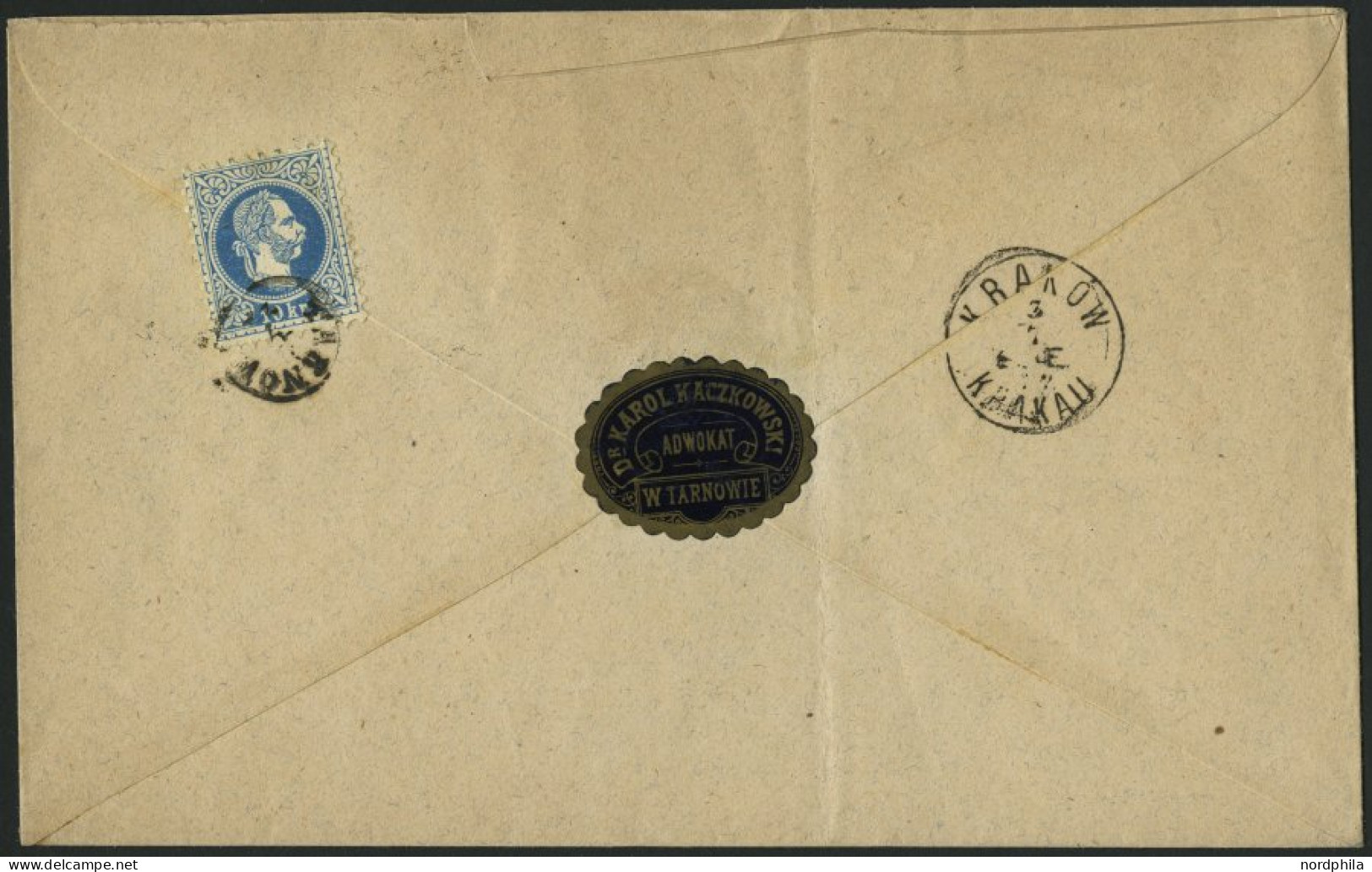 ÖSTERREICH 37I Paar,38I BRIEF, 1872, 5 Kr. Karmin Im Paar Und 10 Kr. Blau (rückseitig), Grober Druck, Mit Fingerhutstemp - Used Stamps