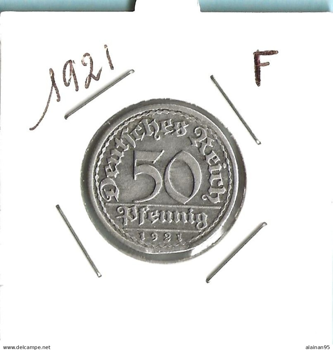 ** ALLEMAGNE ( Weimar ) - 50 Pfennig 1921 + 1922 : Série 7 pièces différentes **