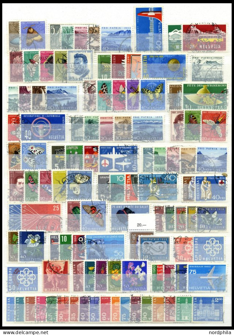 SAMMLUNGEN O, Gestempelter Sammlungsteil Schweiz Von 1946-78 Sauber Auf Einsteckkarten, Feinst/Pracht, Mi. 840.- - Collections