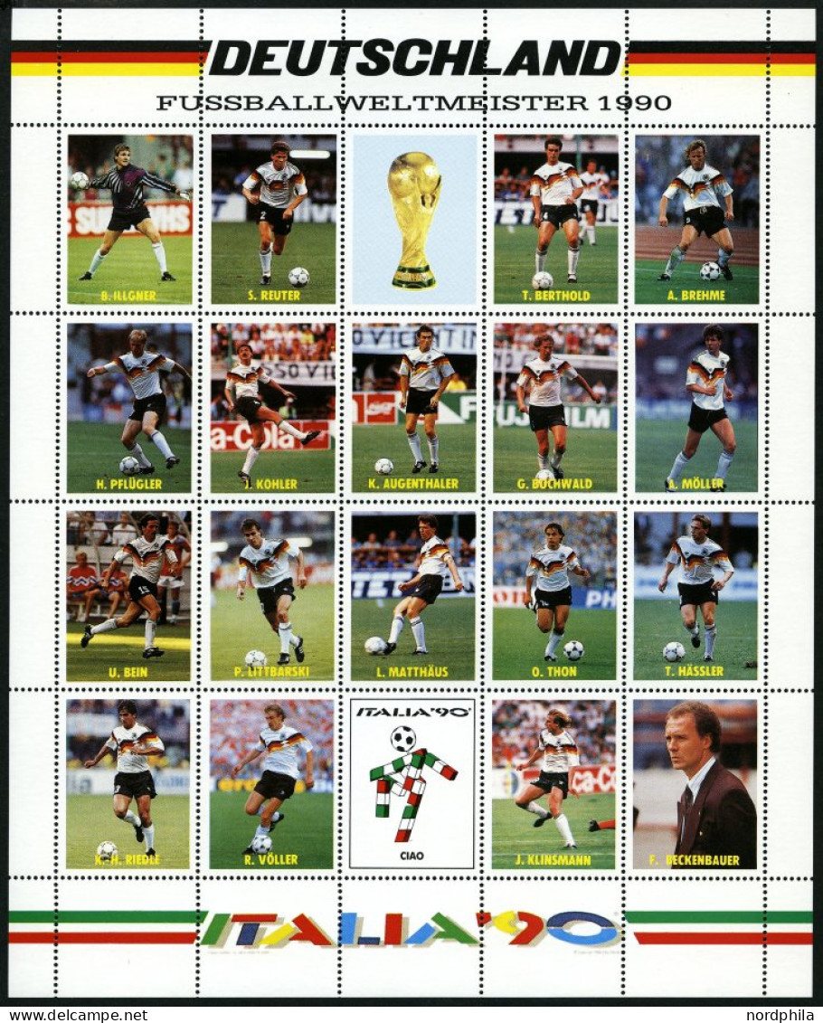 SPORT ,o,Brief , XIV. Fußball-Weltmeisterschaft 1990 In 3 Spezialalben, Mit Blocks, Kleinbogen, Markenheftchen, FDC`s, N - 1990 – Italie