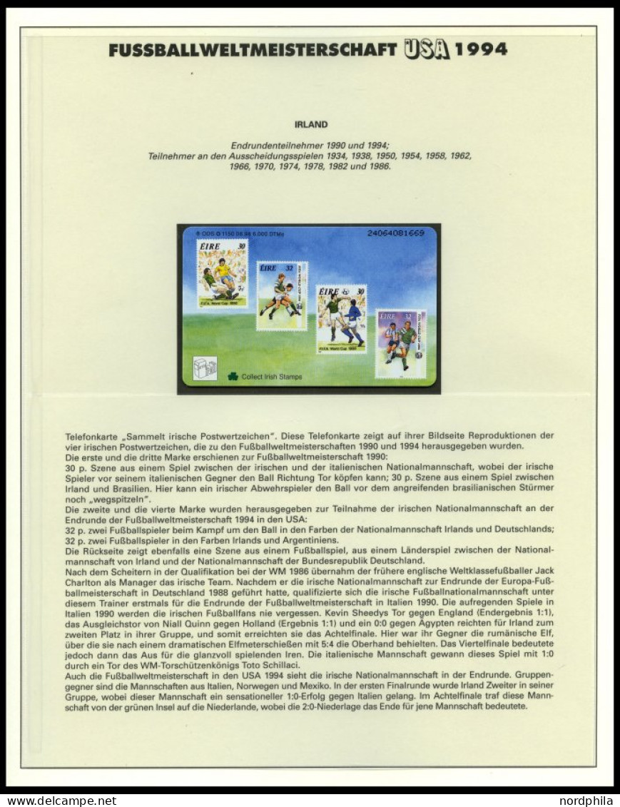 SPORT ,Brief , Fußball-Weltmeisterschaft USA 1994, In 2 Offiziellen Alben Der Dt. Sporthilfe Und Einem Leitzordner, Mit  - Autres & Non Classés