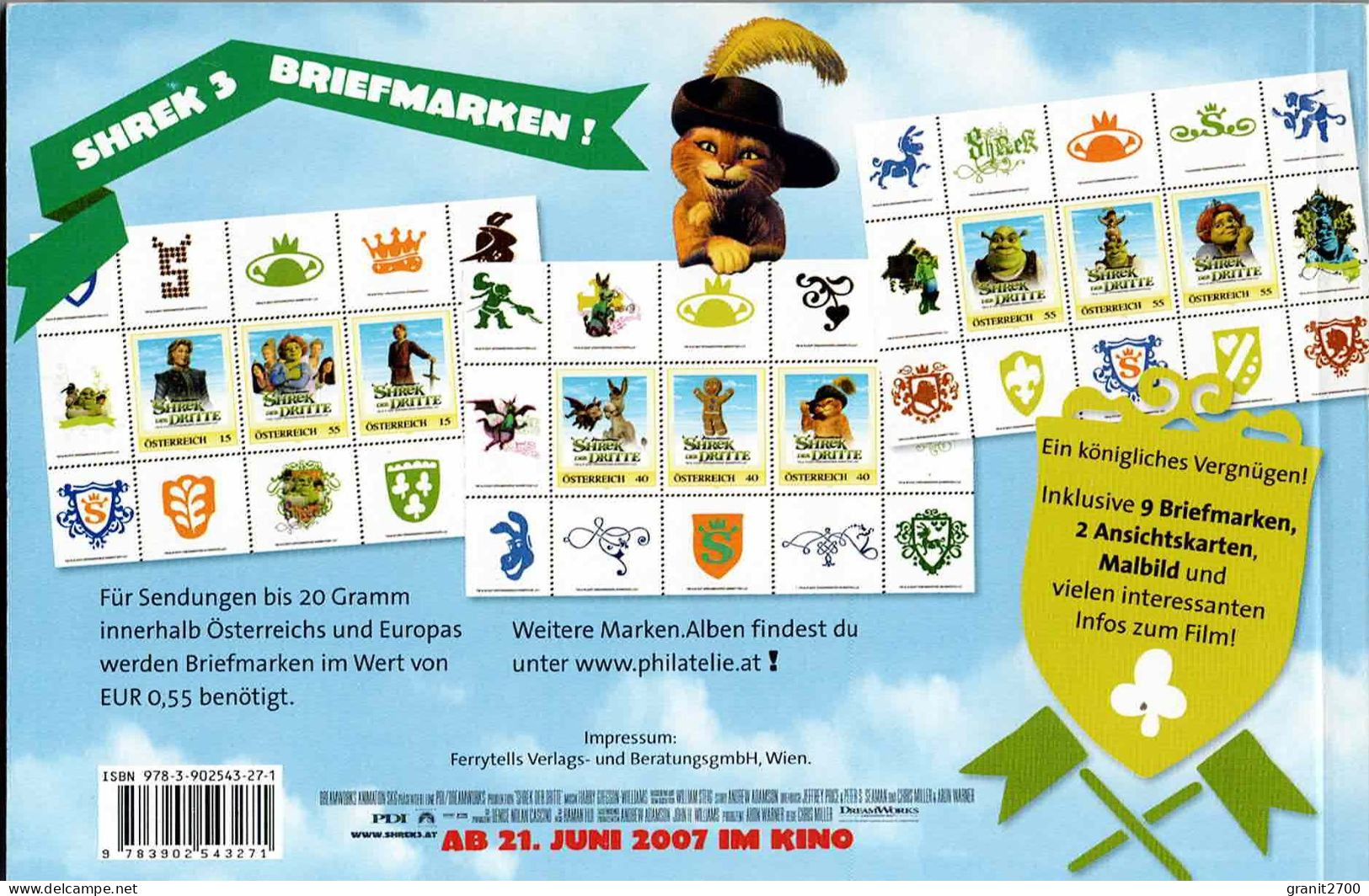 PM SHREK 3  Marken. Album  - SHREK Der Dritte Mit 9 Verschiedenen Marken  Lt. Scan Postfrisch - Francobolli Personalizzati