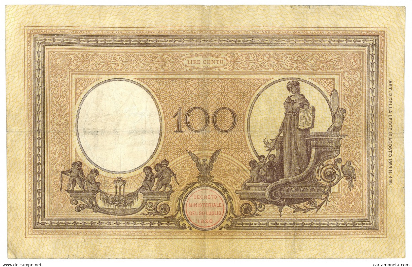 100 LIRE BARBETTI GRANDE B AZZURRO TESTINA DECRETO 02/02/1926 MB/BB - Regno D'Italia – Autres