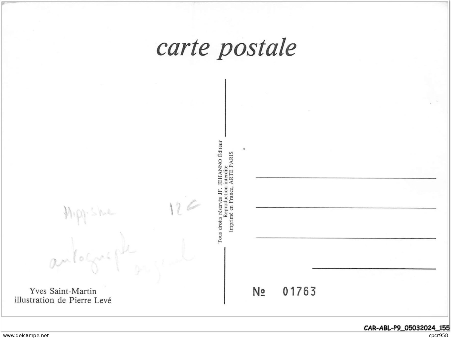 CAR-ABLP9-0780-SPORT - Hippisme - Yves Saint-martin - Autographe Orignal - Horse Show