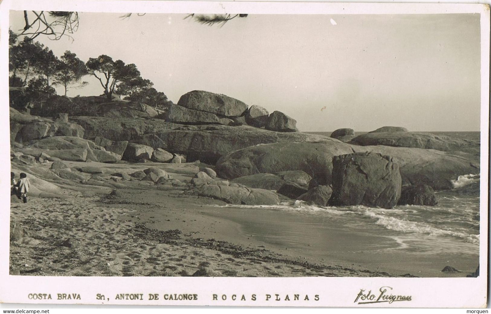 55659. Postal SAN ANTONIO De CALONGE (Gerona) 1952. Vista De Las Rocas Planas , Costa Brava - Brieven En Documenten