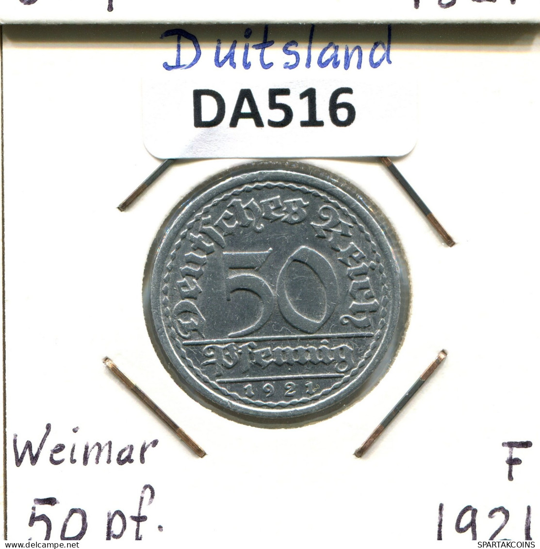 50 PFENNIG 1921 F ALLEMAGNE Pièce GERMANY #DA516.2.F.A - 50 Rentenpfennig & 50 Reichspfennig