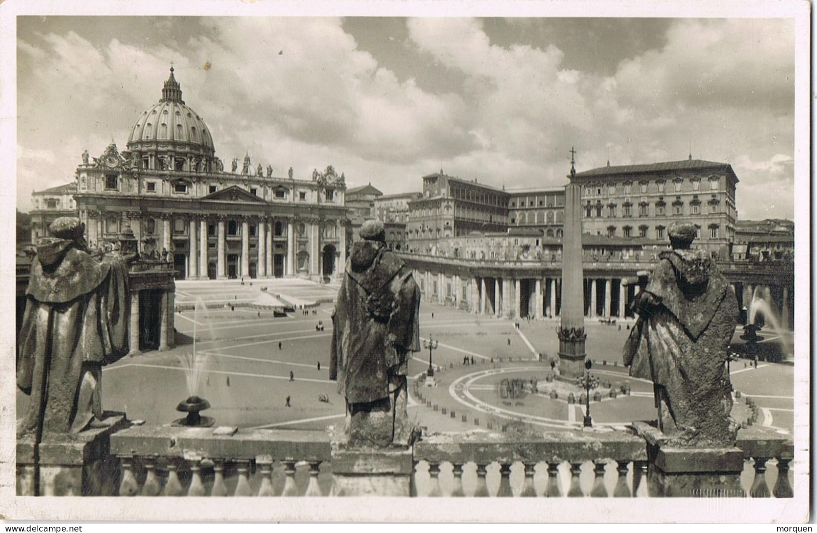 55668. Postal CIUDAD Del VATICANO 1933. Vista De Plaza Basilica De San Pedro - Cartas & Documentos