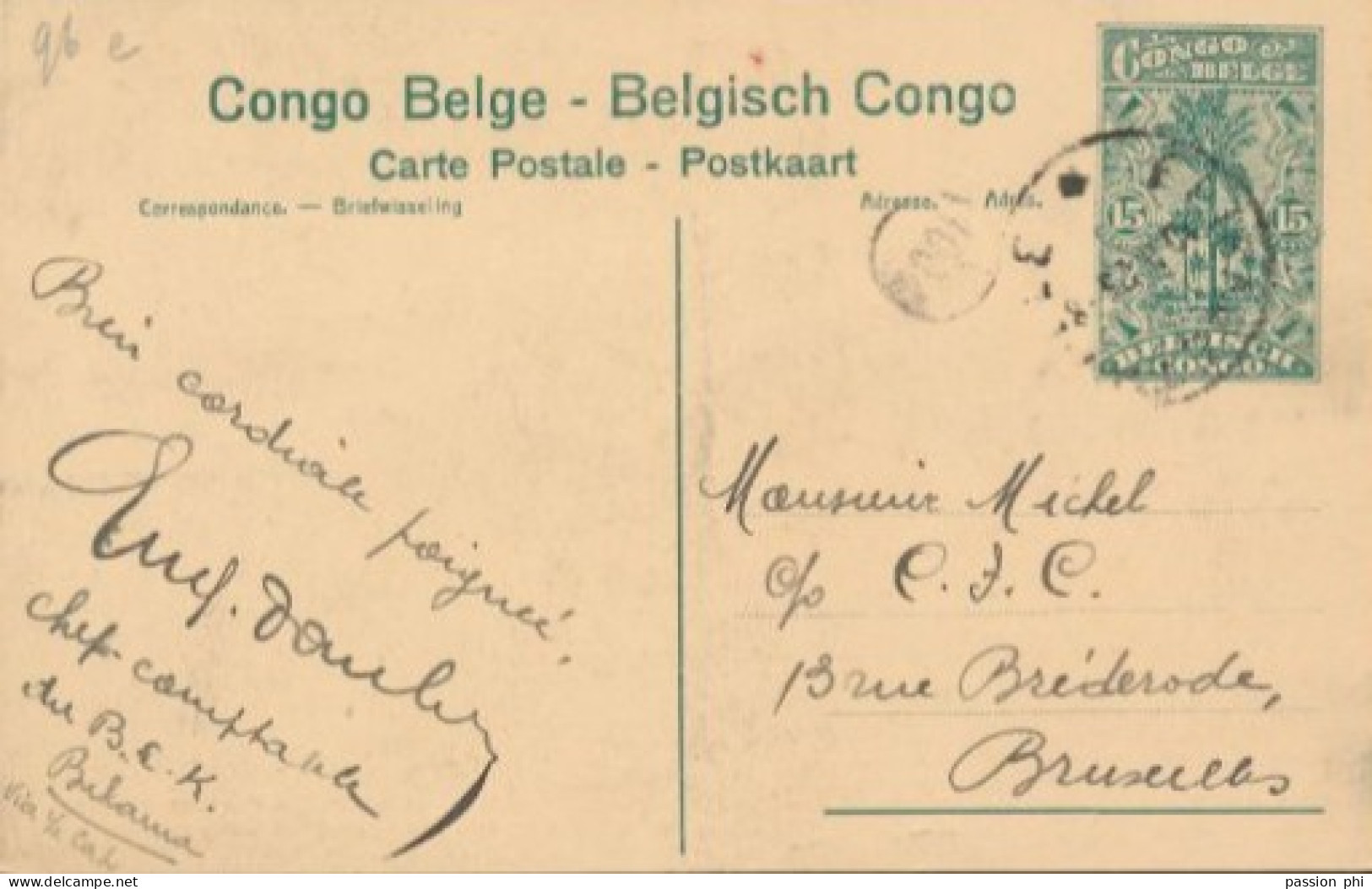 BELGIAN CONGO PPS SBEP 61 VIEW 98 USED - Stamped Stationery