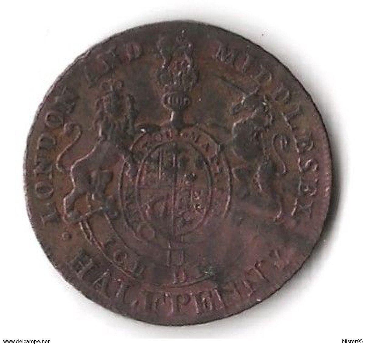 Angleterre 1/2 Penny George III Middlesex Prince Of Wales 1794 Cuivre - Other & Unclassified