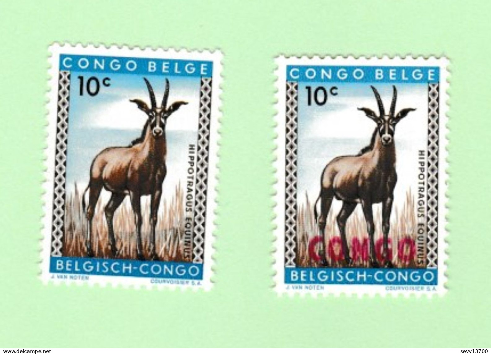 Congo Belge 13 Timbres Neufs Dont 2 Oblitérés Les Fleurs Rhinocéros Orynx Okapi (7 Timbres Surimpression Congo) - Ungebraucht
