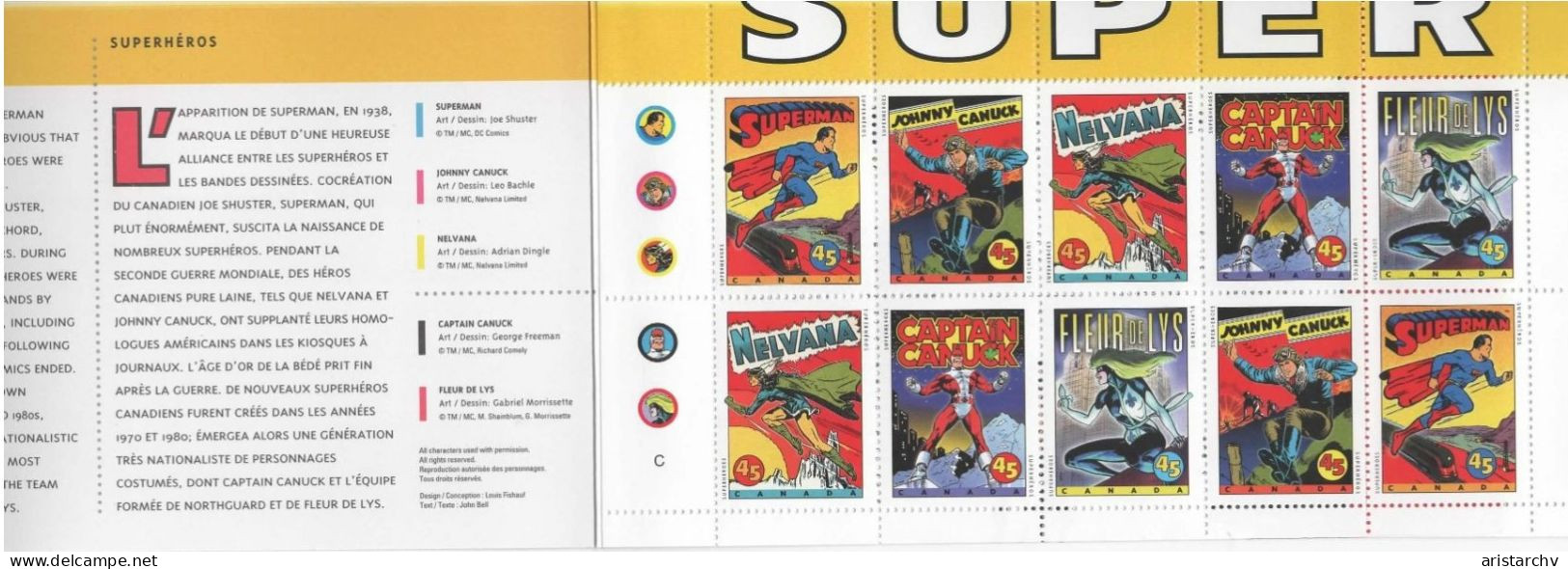 CANADA 1995 SUPERHEROES SUPERMAN COMICS BOOKLET - Ganze Markenheftchen