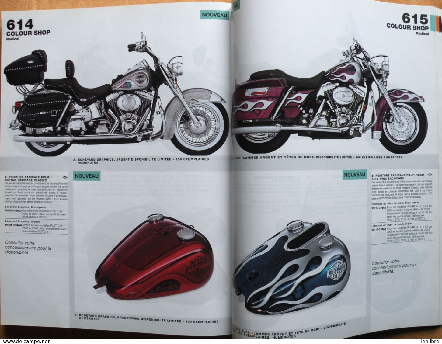 MOTOS. HARLEY DAVIDSON. Catalogue en Français. Pièces et accessoires. 2001.