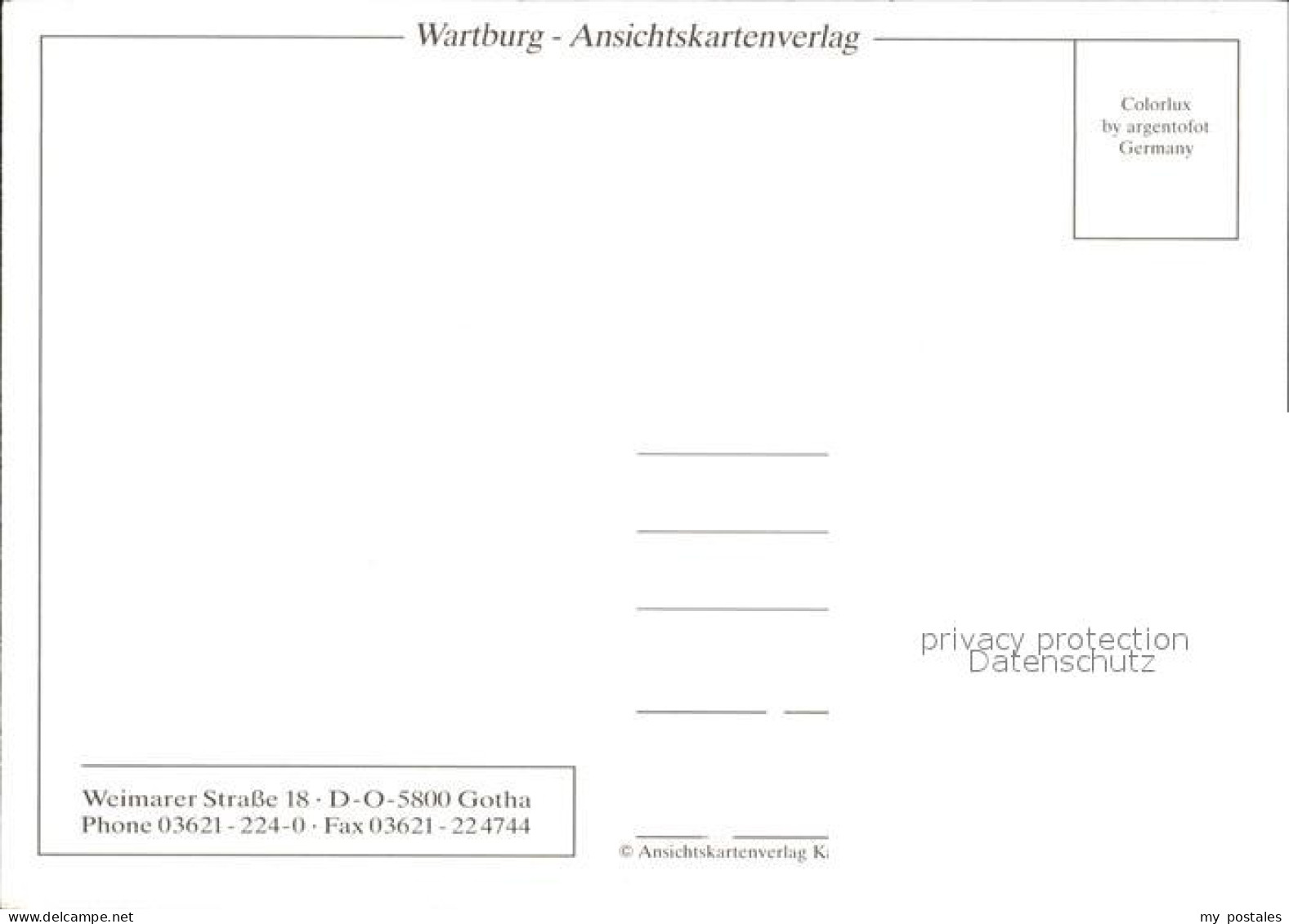 72426094 Gotha Thueringen Hotel Gothaer Hof Wartburg Ansichtskartenverlag Gotha - Gotha