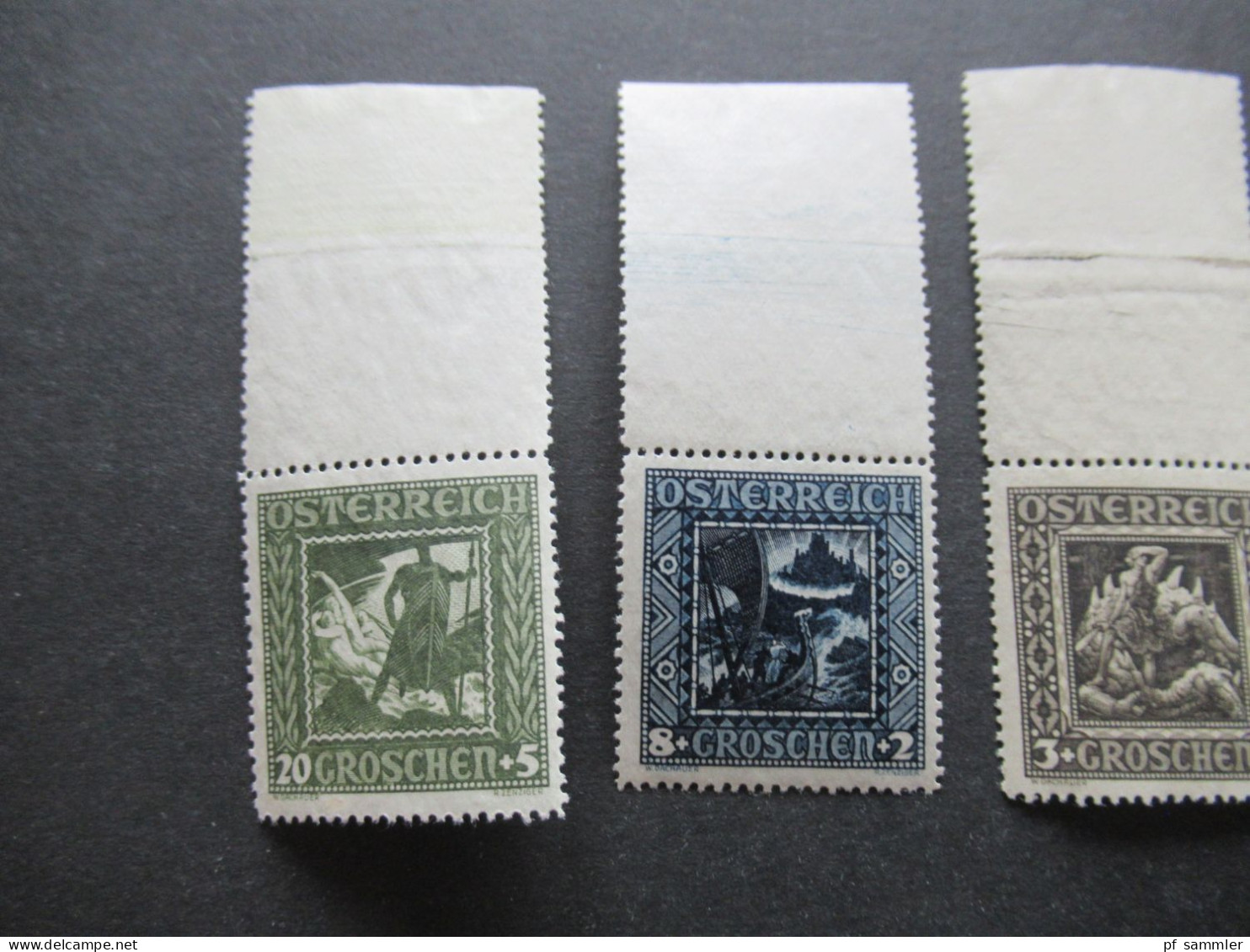 Österreich 1926 Nibelungensage Michel Nr.488 / 493 Mit Großem Oberrand!! Postfrisch / ** Nr.488 Mit Mangel!!! - Nuovi