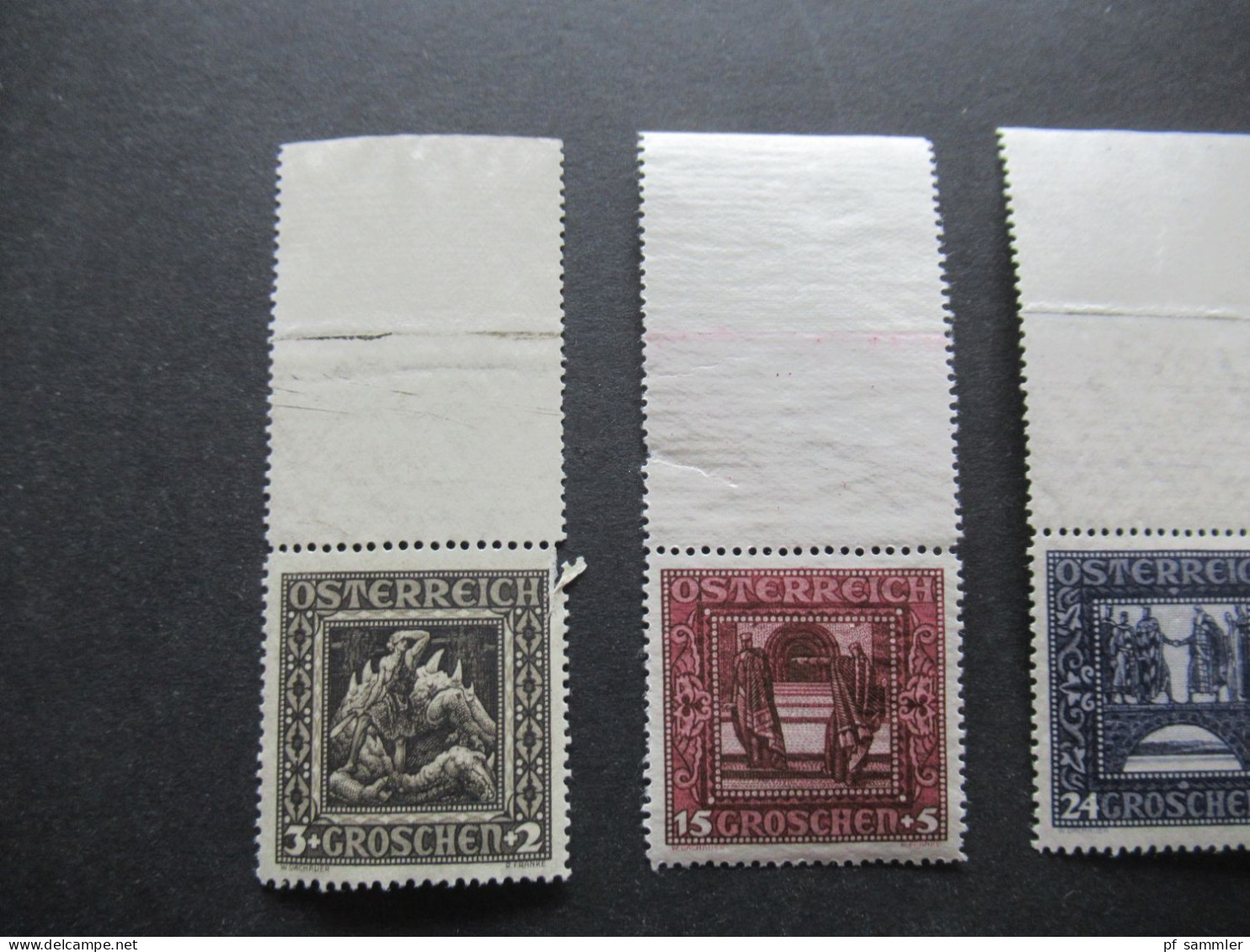 Österreich 1926 Nibelungensage Michel Nr.488 / 493 Mit Großem Oberrand!! Postfrisch / ** Nr.488 Mit Mangel!!! - Nuovi