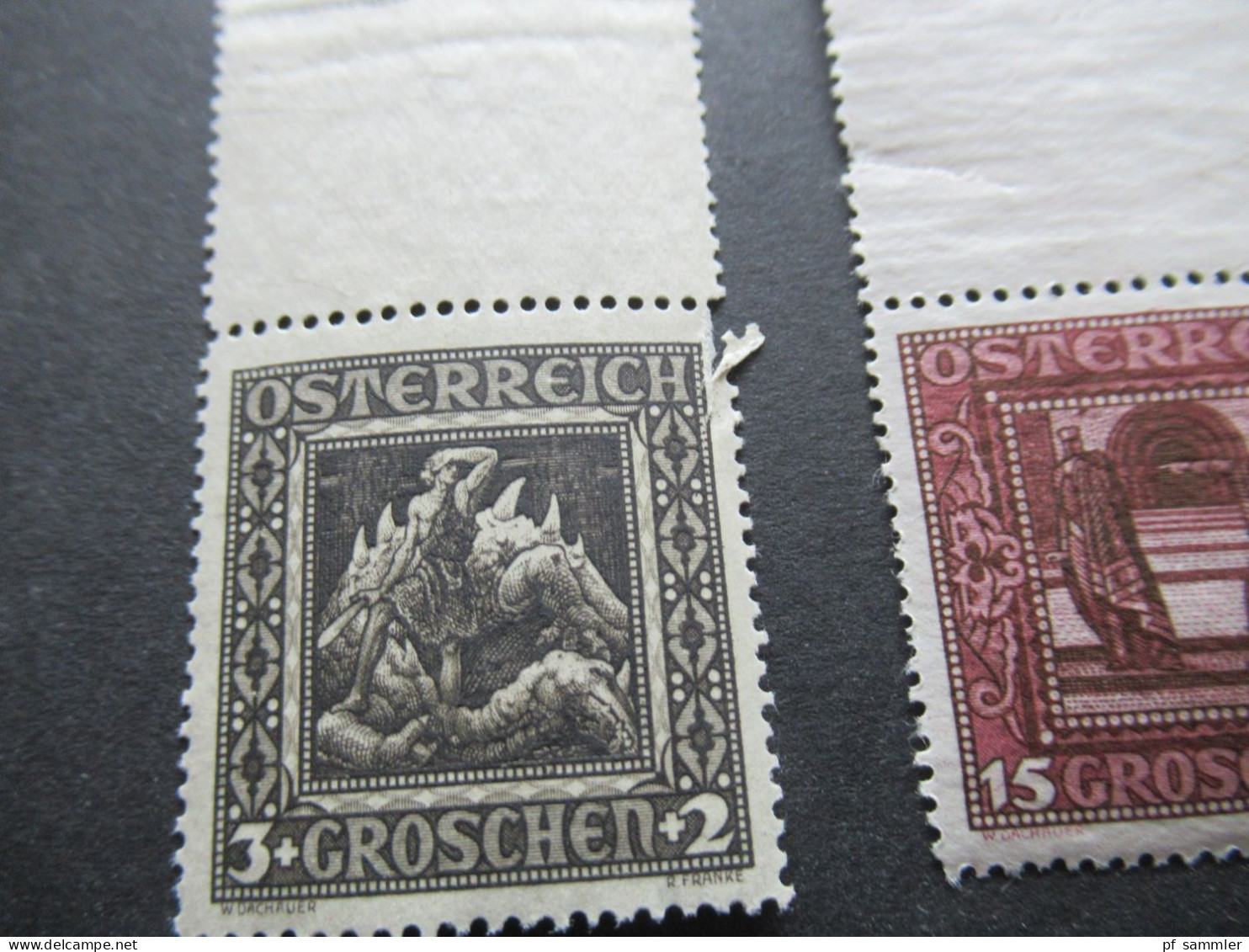 Österreich 1926 Nibelungensage Michel Nr.488 / 493 Mit Großem Oberrand!! Postfrisch / ** Nr.488 Mit Mangel!!! - Nuovi