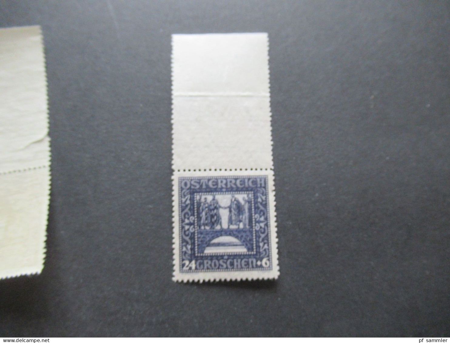 Österreich 1926 Nibelungensage Michel Nr.488 / 493 mit großem Oberrand!! postfrisch / ** Nr.488 mit Mangel!!!