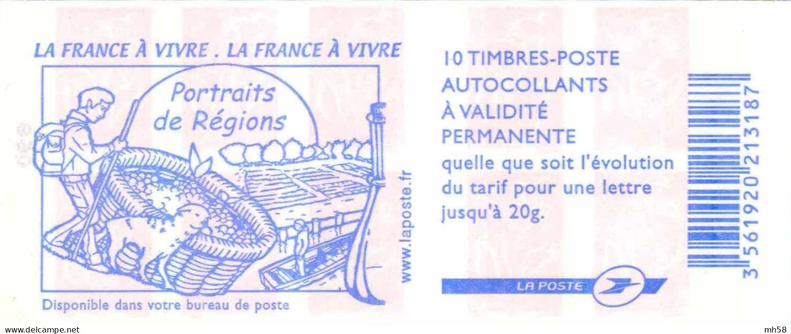 FRANCE - Carnet TVP Lamouche Rouge - YT 3744 C10 / Maury 557 - Modern : 1959-…