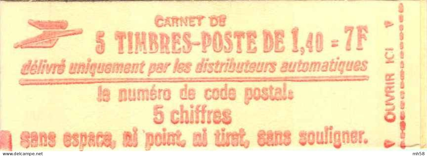 FRANCE - Carnet Numéro 99815 - 1f40 Sabine Rouge - YT 2102 C1a / Maury 420b - Modernos : 1959-…