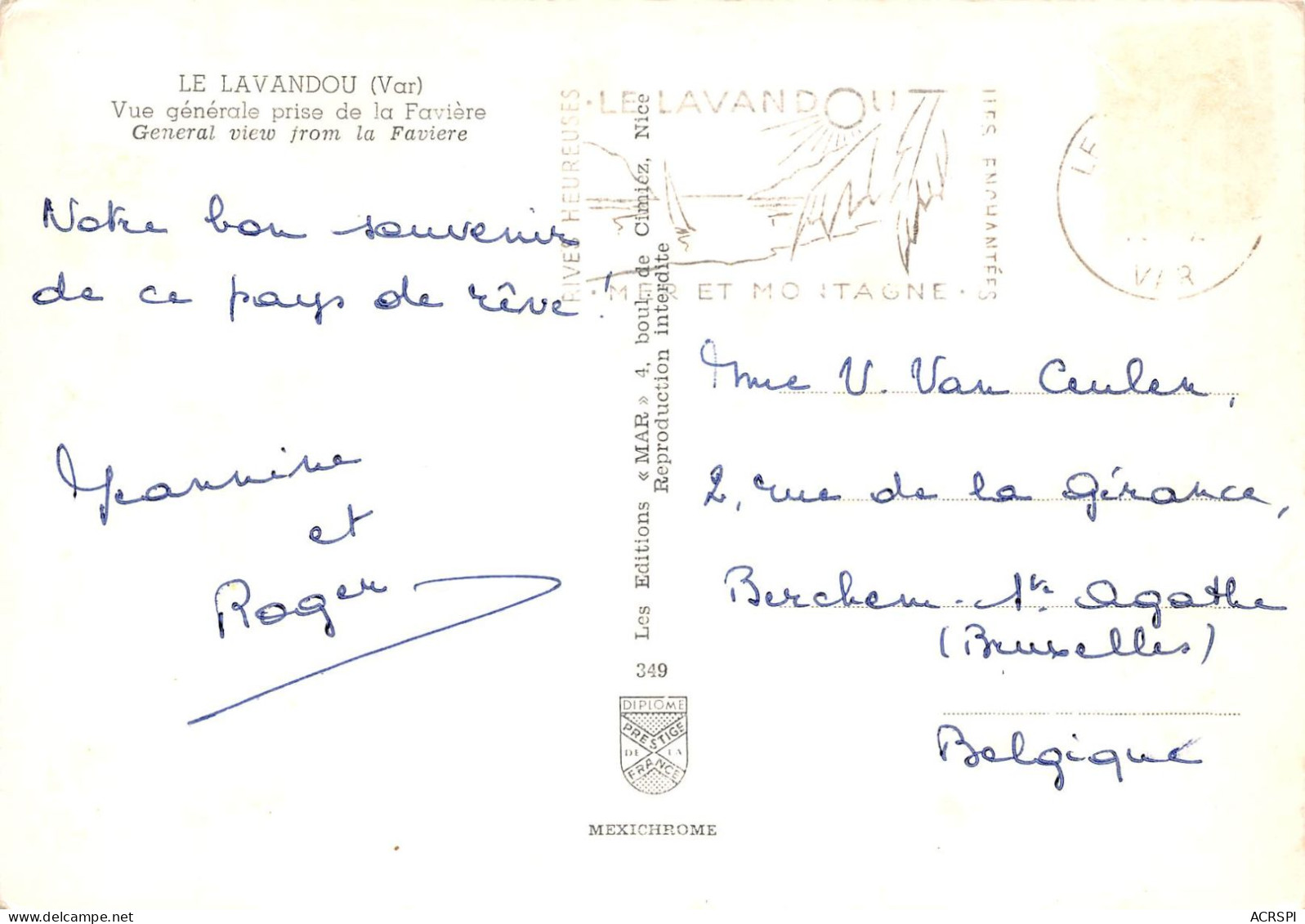 83 LE LAVANDOU Vue Générale Prise De La Favière 21 (scan Recto Verso)KEVREN0732 - Le Lavandou