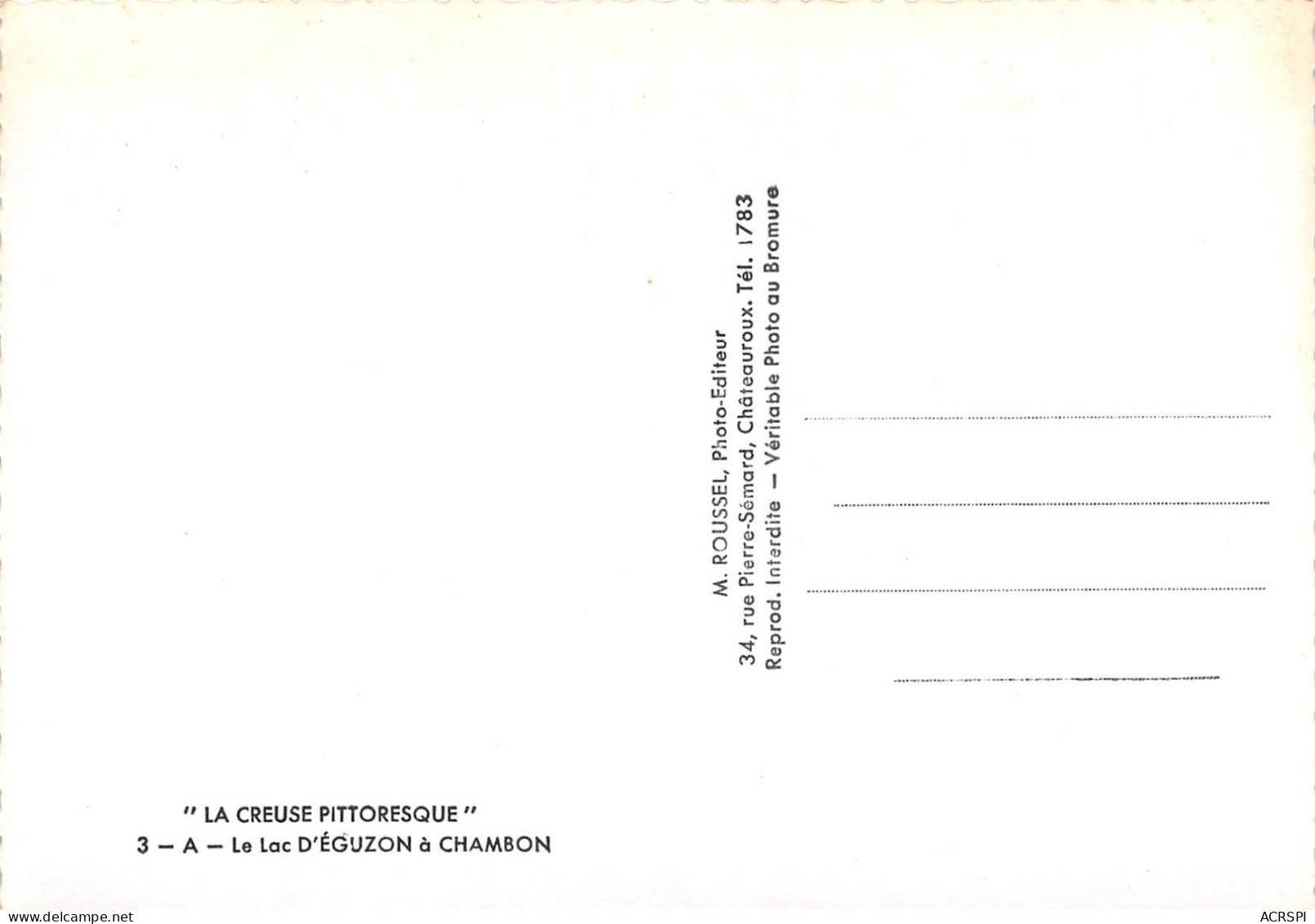 23 Lac D'EGUZON à CHAMBON  110 (scan Recto Verso)KEVREN0752 - Chambon Sur Voueize