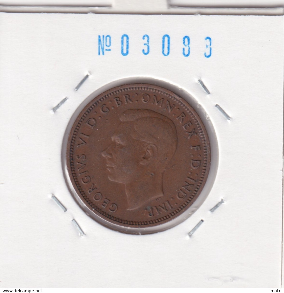 Great Britain 1/2 Penny 1941  Km#844 - C. 1/2 Penny