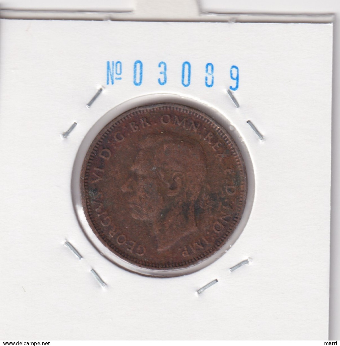 Great Britain 1/2 Penny 1941  Km#844 - C. 1/2 Penny