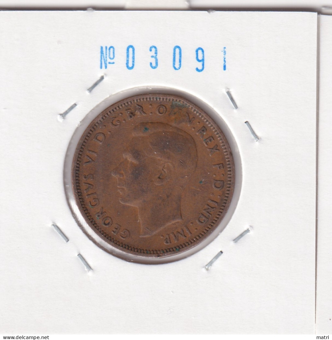 Great Britain 1/2 Penny 1942  Km#844 - C. 1/2 Penny