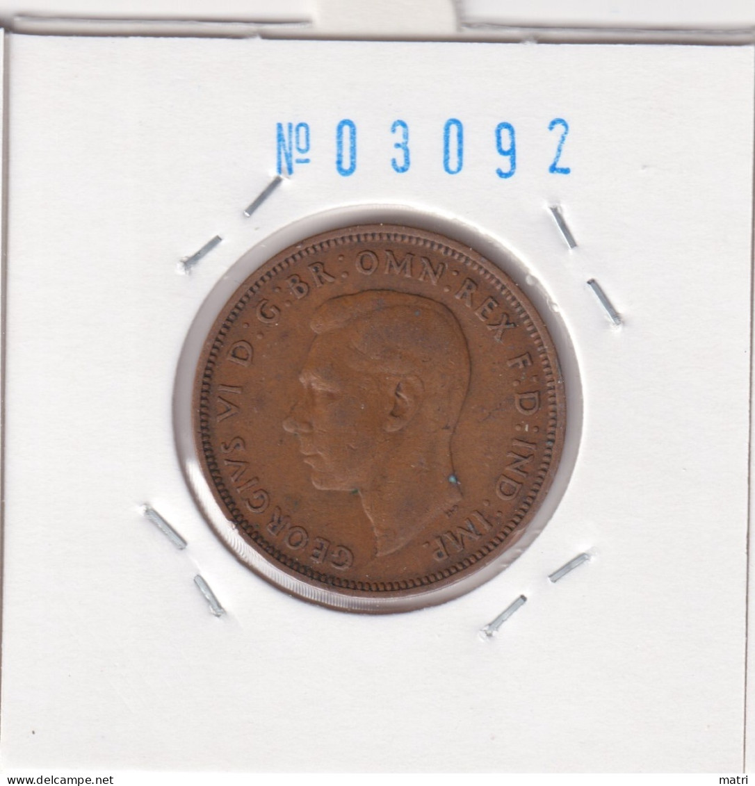 Great Britain 1/2 Penny 1942  Km#844 - C. 1/2 Penny