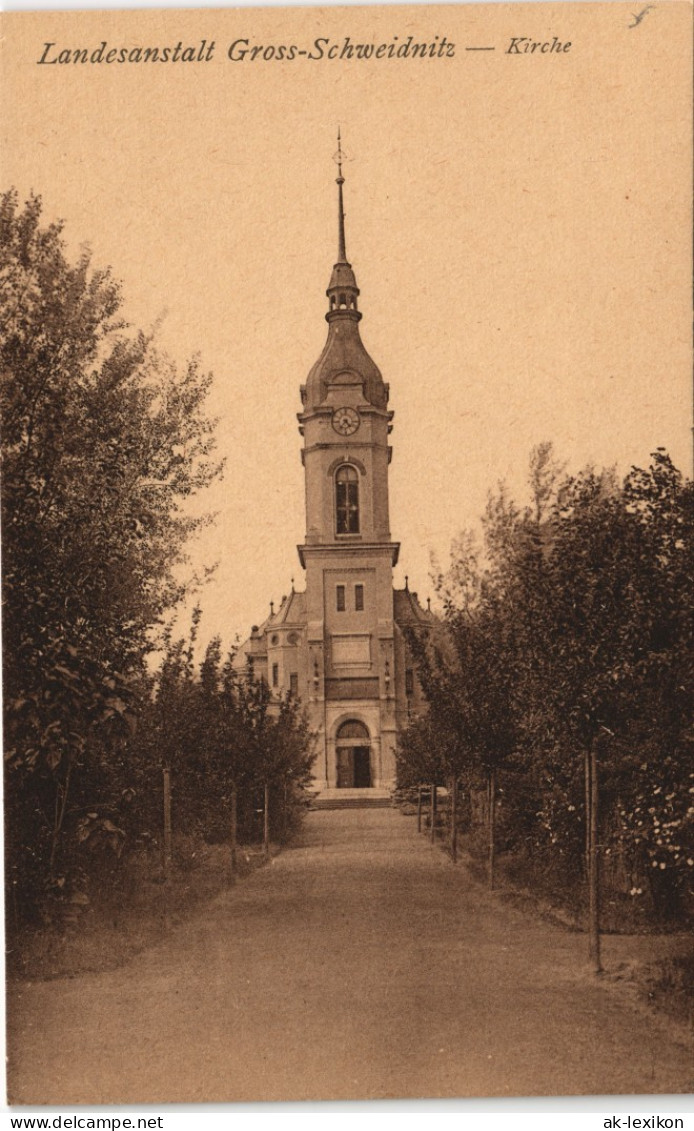 Ansichtskarte Großschweidnitz (OL) Swó&#324;ca Partie An Der Kirche 1913 - Grossschweidnitz