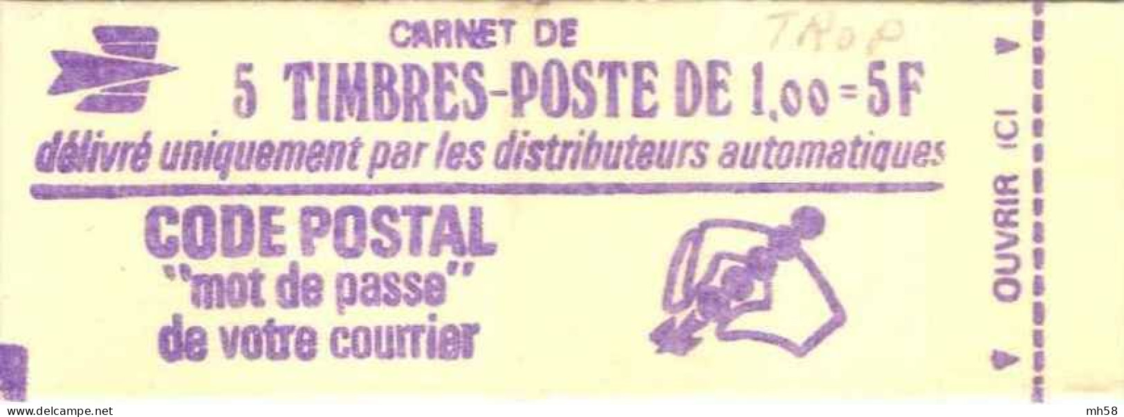 FRANCE - Carnet Avec RE - 1f00 Béquet Rouge - YT 1892 C1a / Maury 401a - Moderni : 1959-…