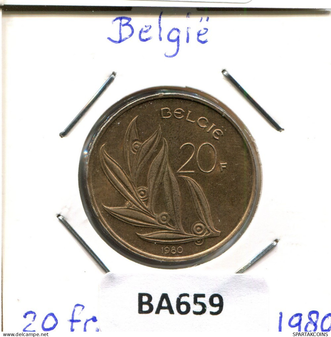 20 FRANCS 1980 DUTCH Text BÉLGICA BELGIUM Moneda #BA659.E.A - 20 Frank