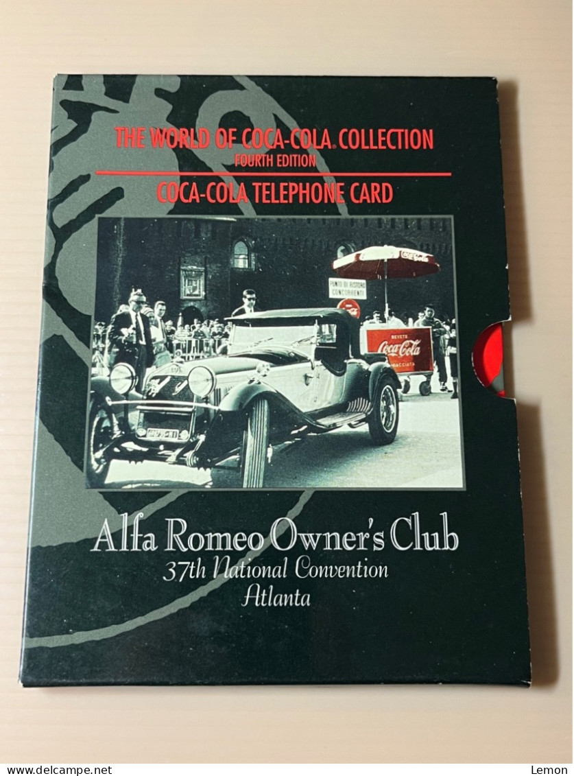 USA UNITED STATES America Prepaid Telecard Phonecard, Coca Cola Alfa Romeo Owner Club Coke, Set Of 1 Mint Card In Folder - Autres & Non Classés