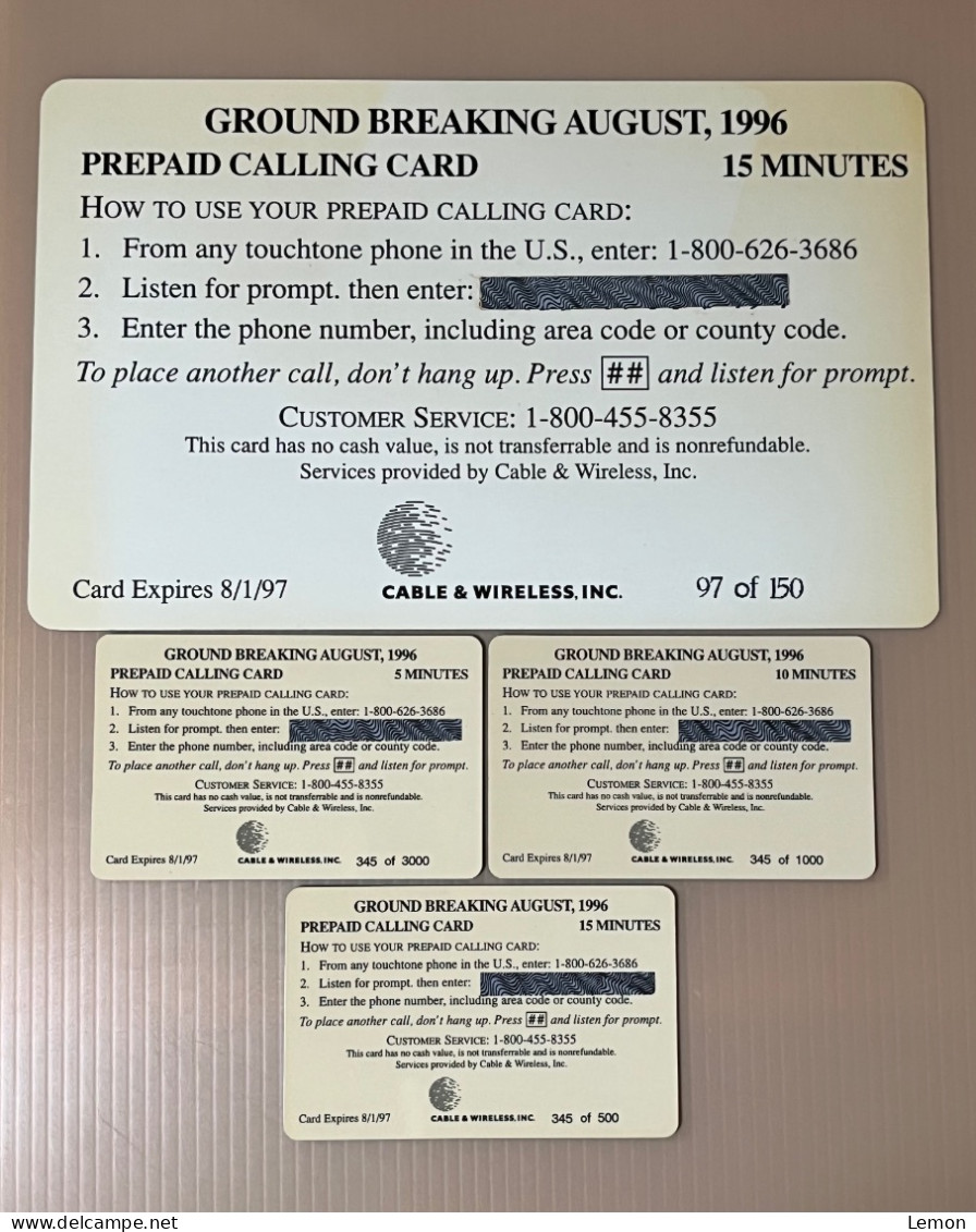 Mint USA UNITED STATES America Prepaid Telecard Phonecard, McDonald & Amoco,Set Of 1 Die-Cut Jumbo + 3 Normal Mint Cards - Sonstige & Ohne Zuordnung