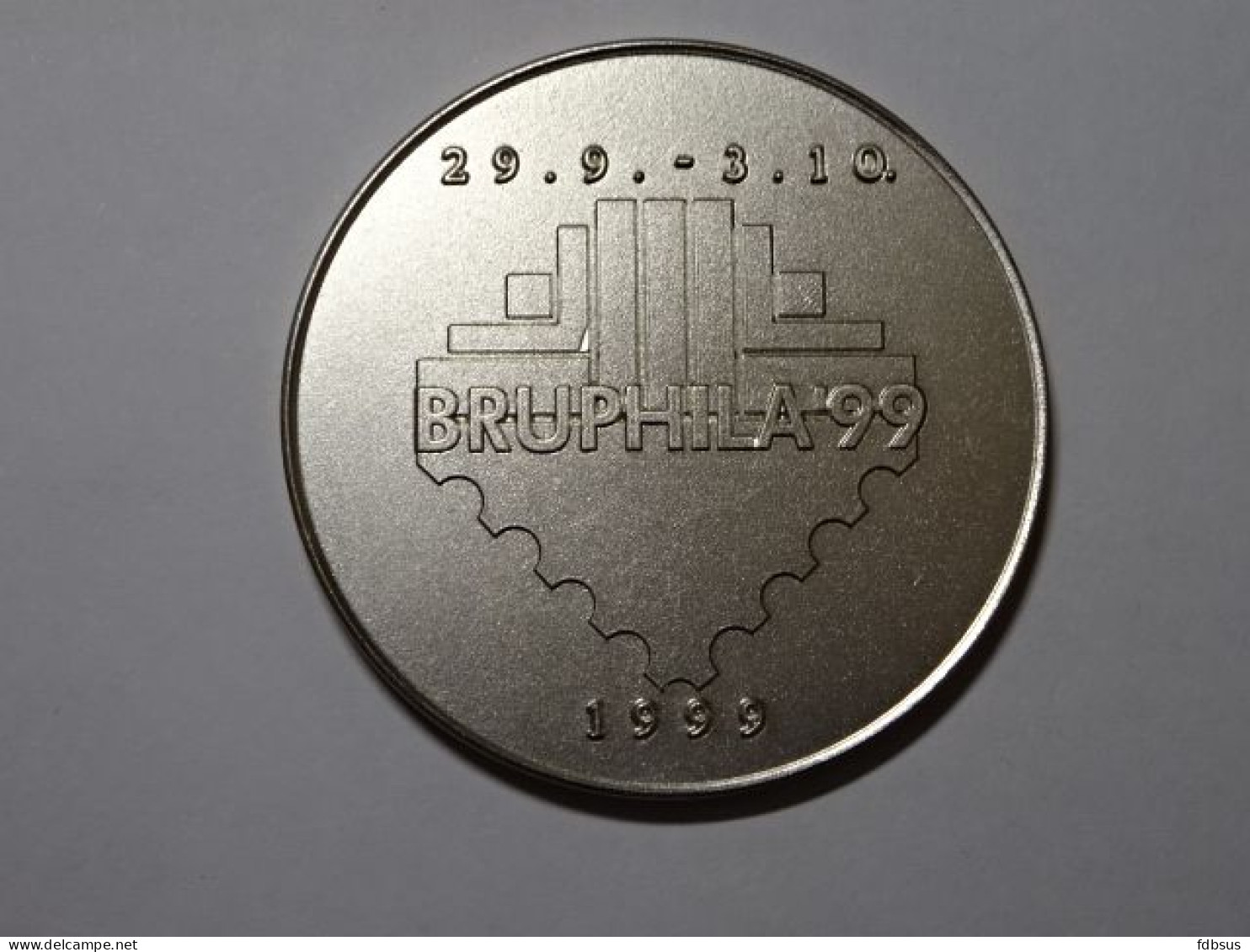 Medaille BRUPHILA '99 -  Voorkant Postes 10 Cent Leopold I Dix Cent's   1849-199 - Sonstige & Ohne Zuordnung