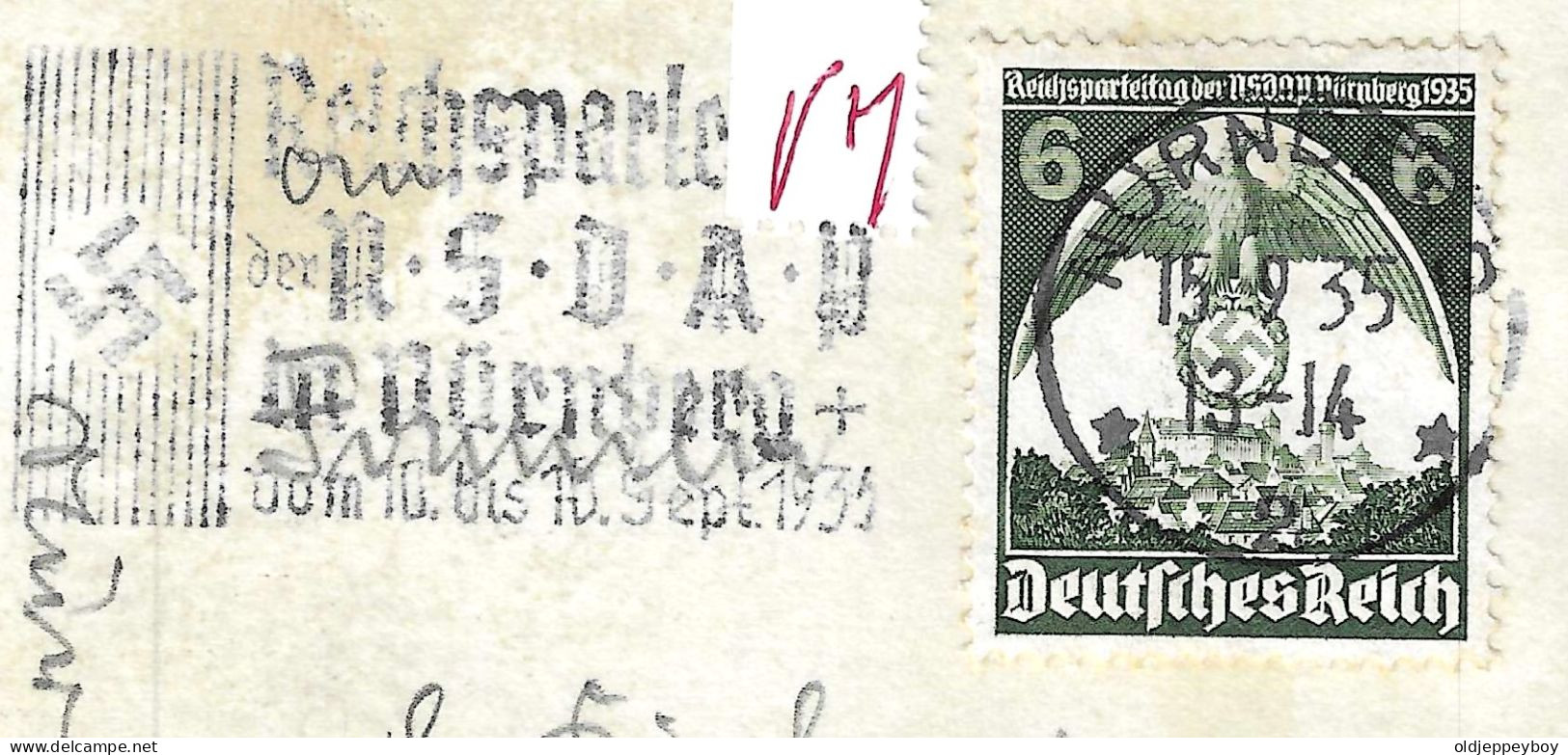 GERMANY DEUTSCHE REICH 15 SEP 1935 PRIVATE PHOTOGRAPH FROM 1934 USED AS POSTCARD AT NSDAP NAZI NÜRNBERG RALLY RARE - War 1939-45
