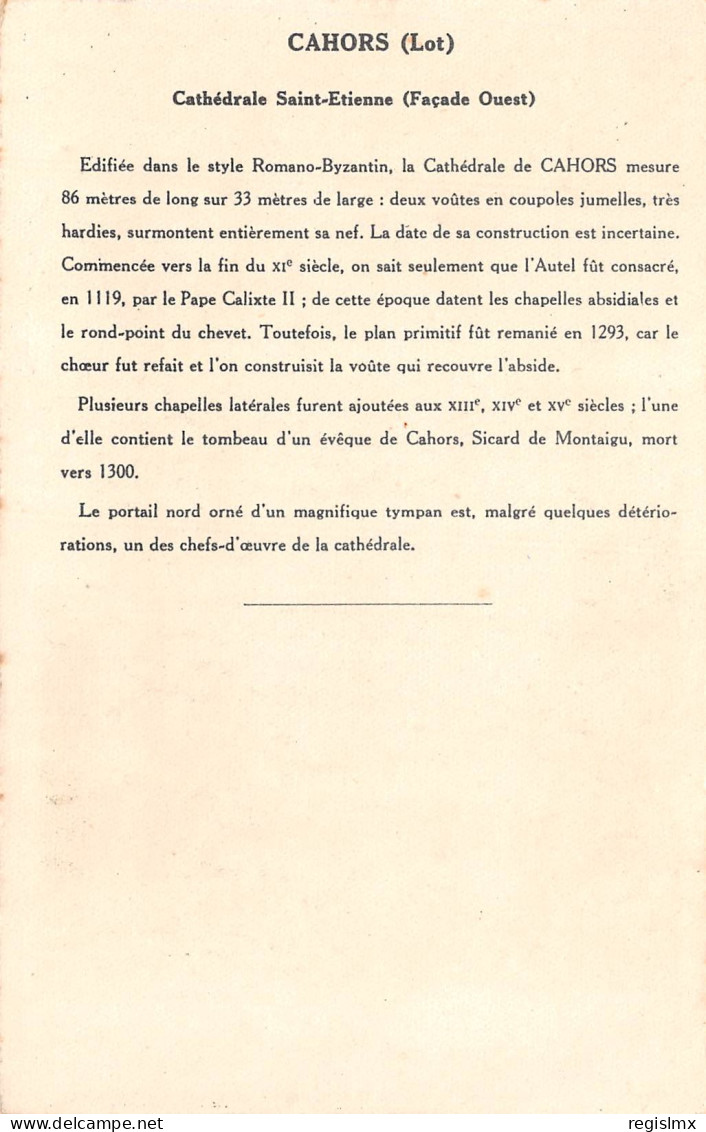 46-CAHORS-N°T2606-B/0319 - Cahors