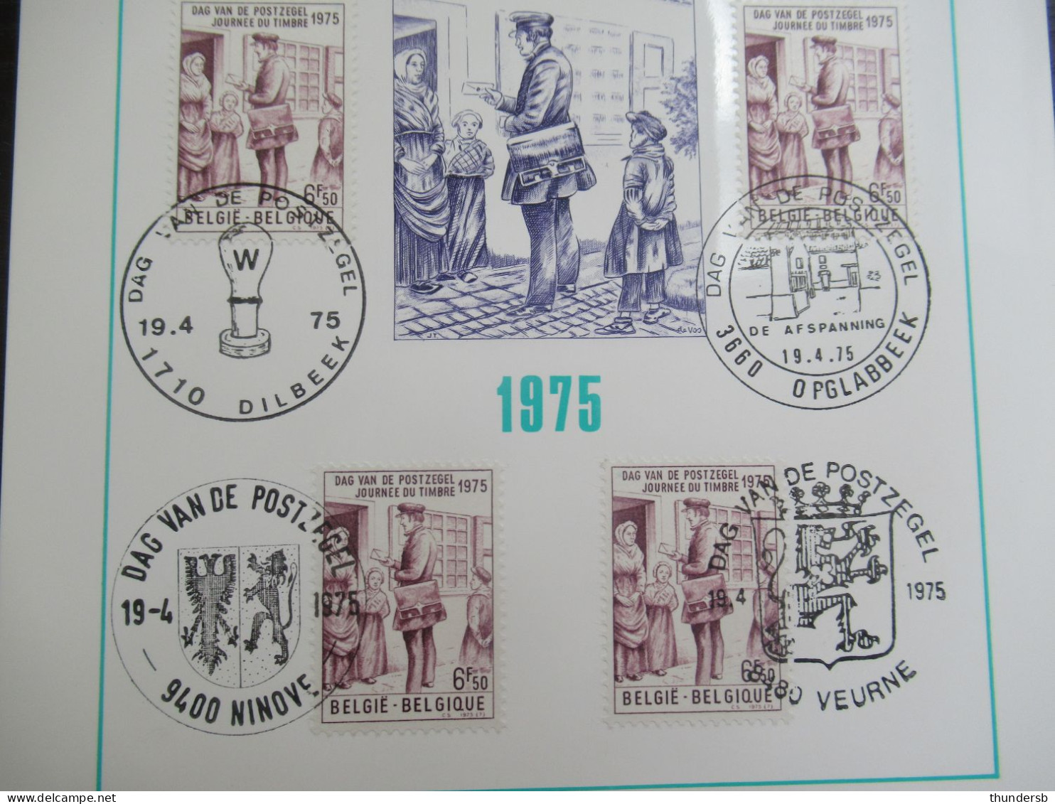 1765 'Dag Van De Postzegel' Met Alle Eerstedagafstempelingen - Gedenkdokumente