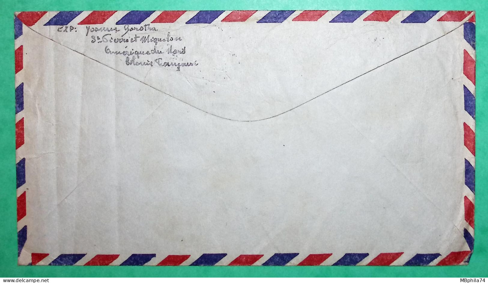 LETTRE PAR AVION ST PIERRE ET MIQUELON 1F + 10F X2 FRANCE LIBRE POUR PARIS COVER FRANCE - Briefe U. Dokumente