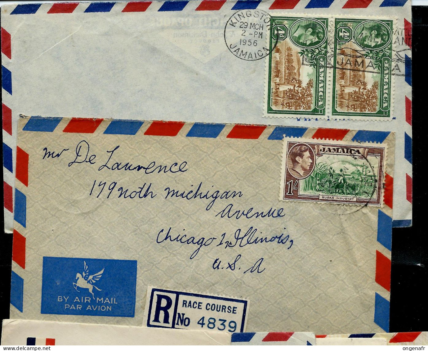 Lot De 6 Courriers  Années 1938 - 1948 - 1956 - 1939 - 1954  Vers Les USA - Jamaïque (...-1961)