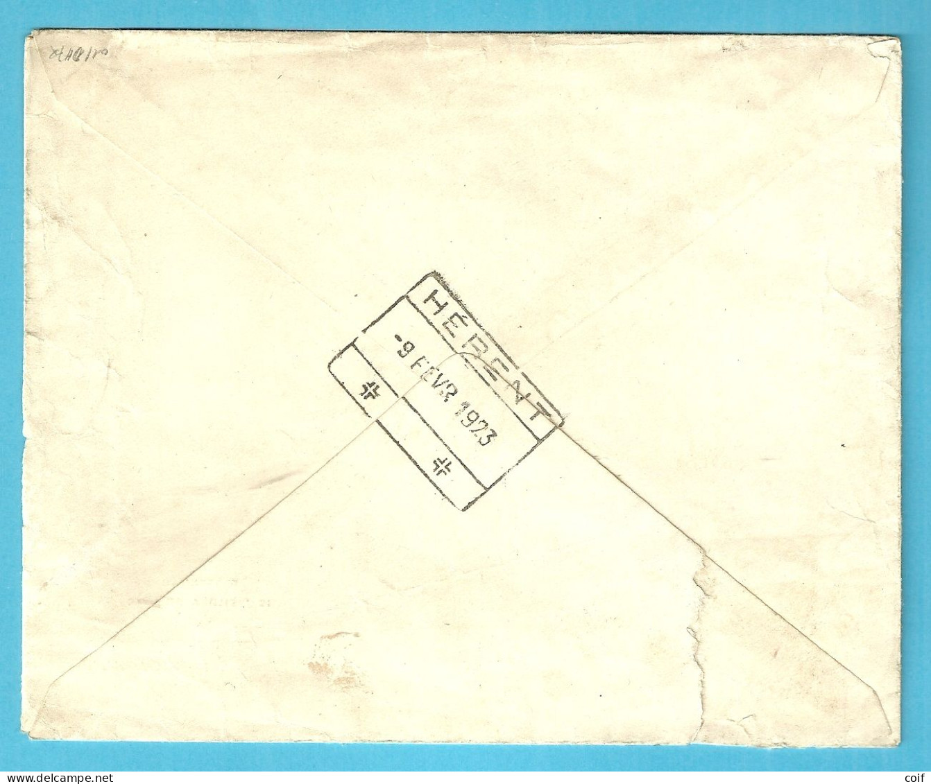 188A (Dendermonde) Op Brief Per EXPRES Met Telegraafstempel OOSTENDE (STAT.), Aankomst Spoorwegstempel HERENT - Lettres & Documents