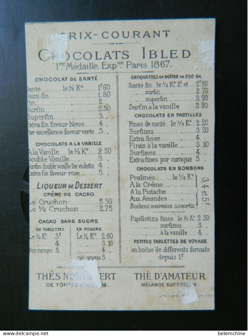 CHROMO CHOCOLAT IBLED     PARIS MONDICOURT  CONDUCTEUR JE NE VOUS DEMANDE QU'UNE TOUTE PETITE PLACE ( 10,5  X  7  Cms ) - Ibled