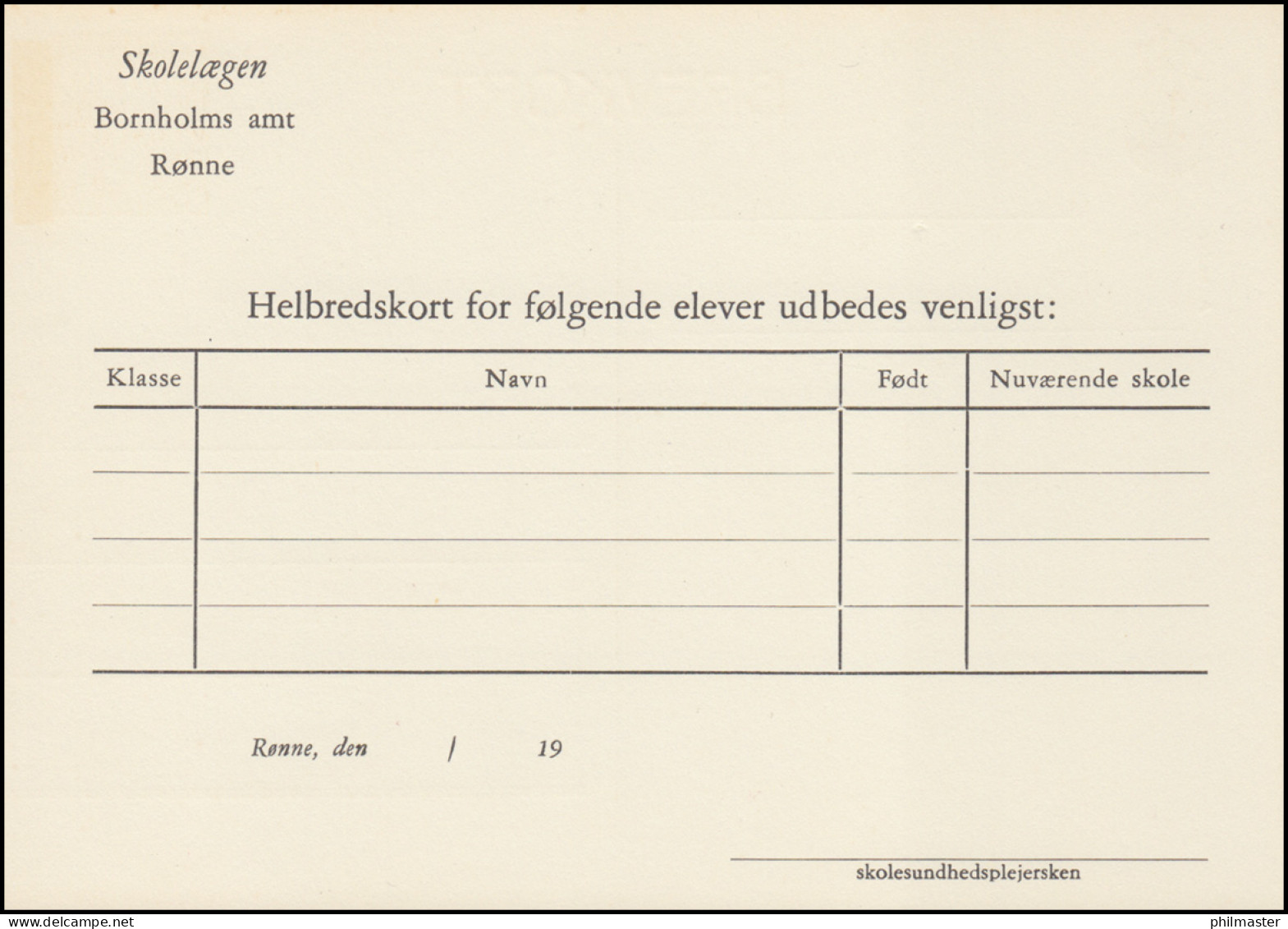 Dänemark Postkarte P 256 Frederik IX. 25 Öre, Kz. 204, Helbredskort ** - Interi Postali